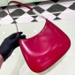 Borsa a spalla Prada Cleo in pelle spazzolata-Red