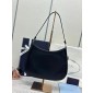 Borsa a spalla Prada Cleo in pelle spazzolata-Black