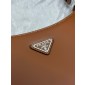 Borsa a spalla Prada Cleo in pelle spazzolata-Brown