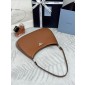 Borsa a spalla Prada Cleo in pelle spazzolata-Brown