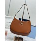 Borsa a spalla Prada Cleo in pelle spazzolata-Brown