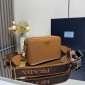 Borsa Prada a tracolla small in pelle-Caramel
