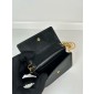 Saffiano leather card holder with shoulder strap