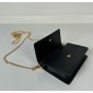 Saffiano leather card holder with shoulder strap