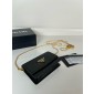 Saffiano leather card holder with shoulder strap