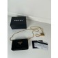 Saffiano leather card holder with shoulder strap