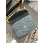 YSL Yves Saint Laurent College Medium Chain Bag in Quilted Suede