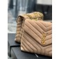 YSL Yves Saint Laurent Medium Chain Bag in Suede-Nude