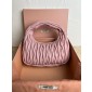 Miu Miu Wander matelassé nappa leather hobo bag-Pink