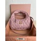 Miu Miu Wander matelassé nappa leather hobo bag-Pink