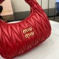 Miu Miu Wander matelassé nappa leather hobo bag-Red