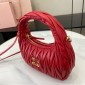 Miu Miu Wander matelassé nappa leather hobo bag-Red