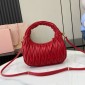 Miu Miu Wander matelassé nappa leather hobo bag-Red