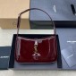 YSL Borsa Hobo LE 5 À 7 in Patent Leather-Dark red wine