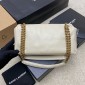 Saint Laurent Calypso Small in Plunged Lambskin-Blanc Vintage