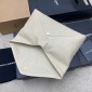 Saint Laurent Cassandre Large Envelope Pouch in Lambskin-Cream white