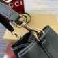 Gucci GG Emblem Mini Buckeket Bag -Black leather 
