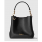 Gucci GG Emblem Mini Buckeket Bag -Black leather 