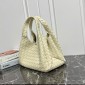Intrecciato Medium Campana Shoulder Bag-Sea Salt