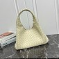 Intrecciato Medium Campana Shoulder Bag-Sea Salt