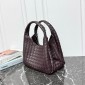 Intrecciato Medium Campana Shoulder Bag-Deep Mahogany