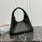 Intrecciato Medium Campana Shoulder Bag-Black