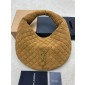 Saint Laurent Icare Medium Hobo in Quilted Suede-Brown