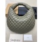Saint Laurent Icare Medium Hobo in Quilted Nappa-Ash green