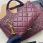 Saint Laurent Icare Medium in Quilted Nappa-Rouge Cabernet  