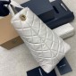 Saint Laurent Icare Medium in Quilted Nappa-Cream white 