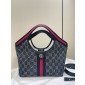 Gucci Giglio small tote bag-Blue and white GG denim