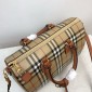 Burberry Check and Leather Medium Bowling Bag