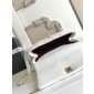 Chanel Small Coco Handle Bag-White with burgund lizard handle