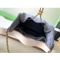 Chanel 25 Small handbag in Suede Calfskin-Blue