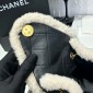 Chanel 25 Small handbag in Shearling Sheepskin-Black/white