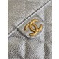 Chanel 25 Small handbag -Silver Grained leather 