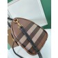 Burberry Check and Leather Medium Bowling Bag
