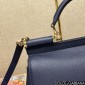 Authentic Quality-Dolce Gabbana Large Sicily Handbag in in Dauphine leather-Dark blue