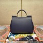 Authentic Quality-Dolce Gabbana Large Sicily Handbag in in Dauphine leather-Dark blue