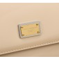 Authentic quality- Dolce Gabbana LargeSicily Handbag in polished calfskin-Beige 