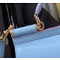 Authentic quality- Dolce Gabbana LargeSicily Handbag in polished calfskin -Light Blue