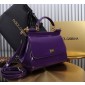 Authentic quality- Dolce Gabbana LargeSicily Handbag in polished calfskin -Purple