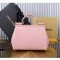 Authentic quality- Dolce Gabbana LargeSicily Handbag in polished calfskin-Pink  