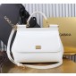 Authentic quality- Dolce Gabbana LargeSicily Handbag in polished calfskin -White
