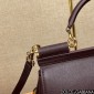 Authentic quality- Dolce Gabbana Large Sicily Handbag in in Dauphine leather-Bordeaux