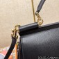 Authentic quality- Dolce Gabbana Large Sicily Handbag in in Dauphine leather -Black