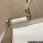 Authentic quality- Dolce Gabbana Large Sicily Handbag in in Dauphine leather-White
