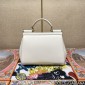 Authentic quality- Dolce Gabbana Large Sicily Handbag in in Dauphine leather-White