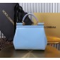 Authentic quality-Dolce Gabbana Medium Sicily Handbag in Polished calfskin-light blue