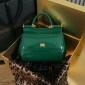 Authentic quality-Dolce Gabbana medium Sicily Handbag in Polished calfskin-Green
